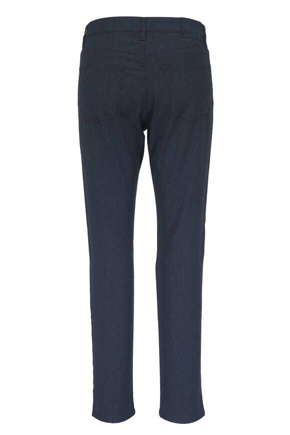 Canali Blue Brushed Wool Performance Five Pocket Pant - view 4