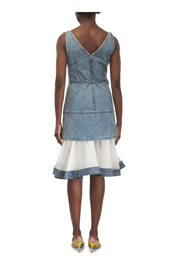 3.1 Phillip Lim - Washed Indigo Chiffon Hem Belted Dress