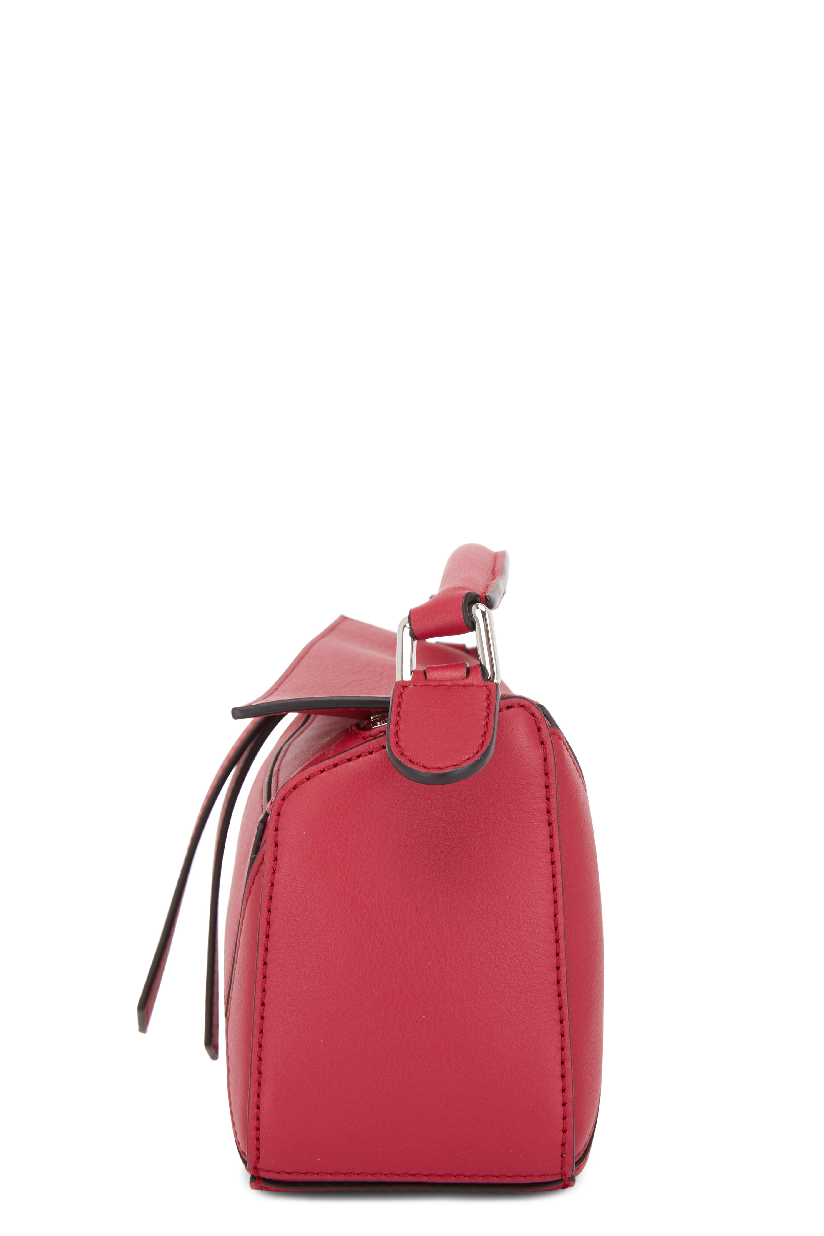 Loewe - Mini Puzzle Raspberry Leather Crossbody Bag