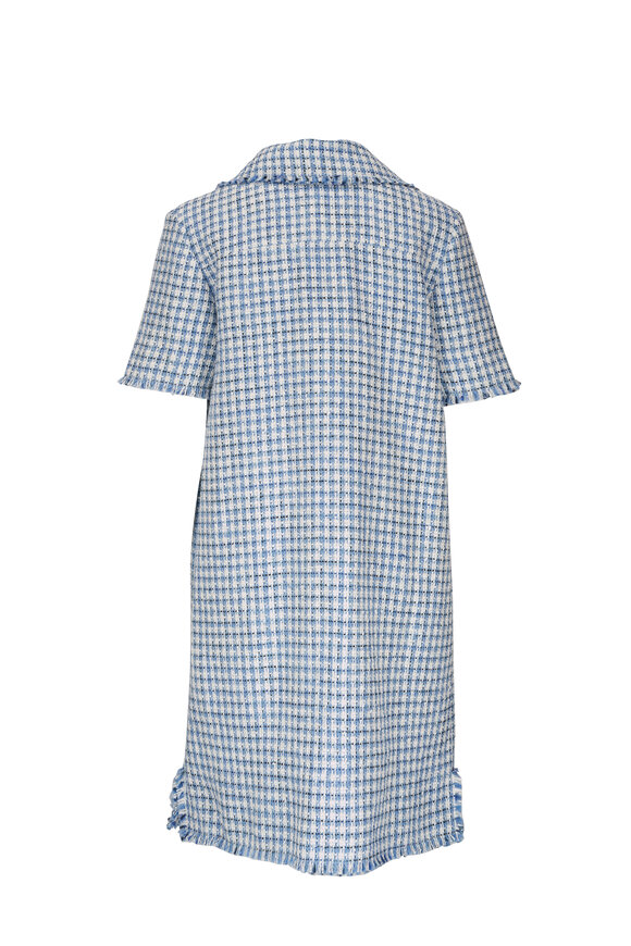 Etro - Light Blue & White Bouclé Tunic Dress