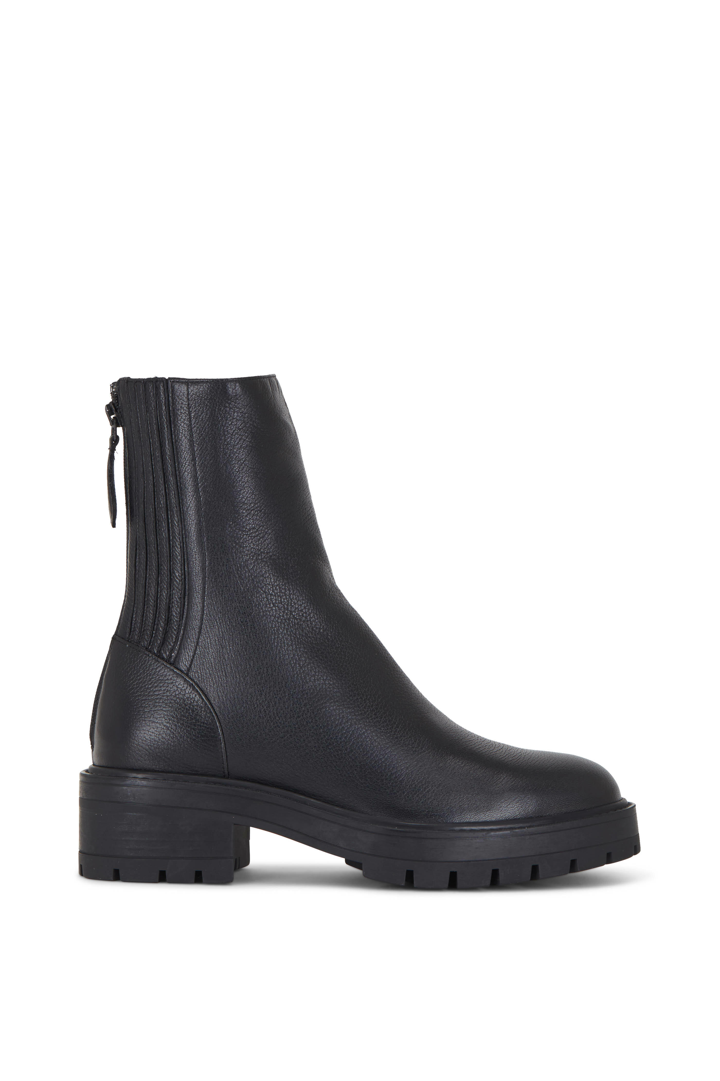 Aquazzura - St. Honore Black Leather Combat Boot