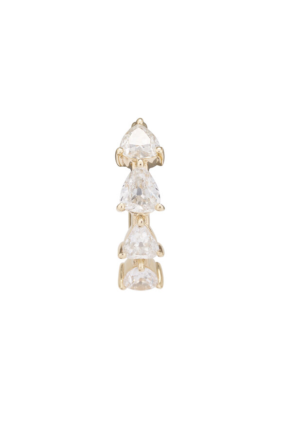 Kai Linz 14k Yellow Gold White Diamond Horseshoe Earrings - view 2