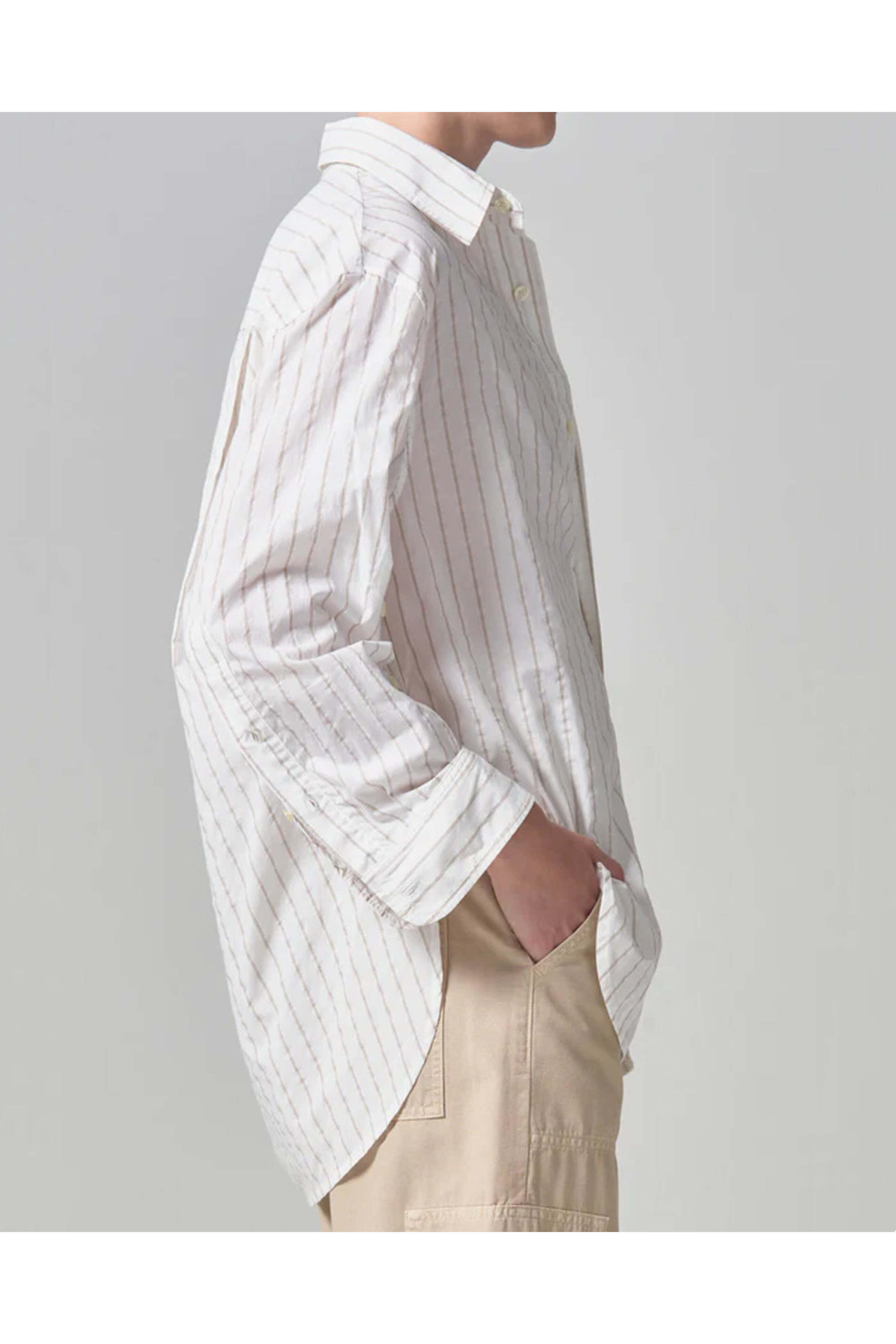 BUENA VISTA 鯉口シャツ XL Citizens of Humanity - Barrett Stripe Kayla Shirt