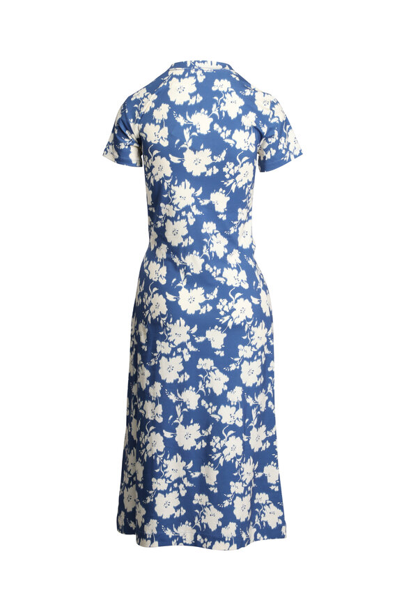Tanya Taylor Mac French Blue & Cream Multi Floral Midi Dress - view 2