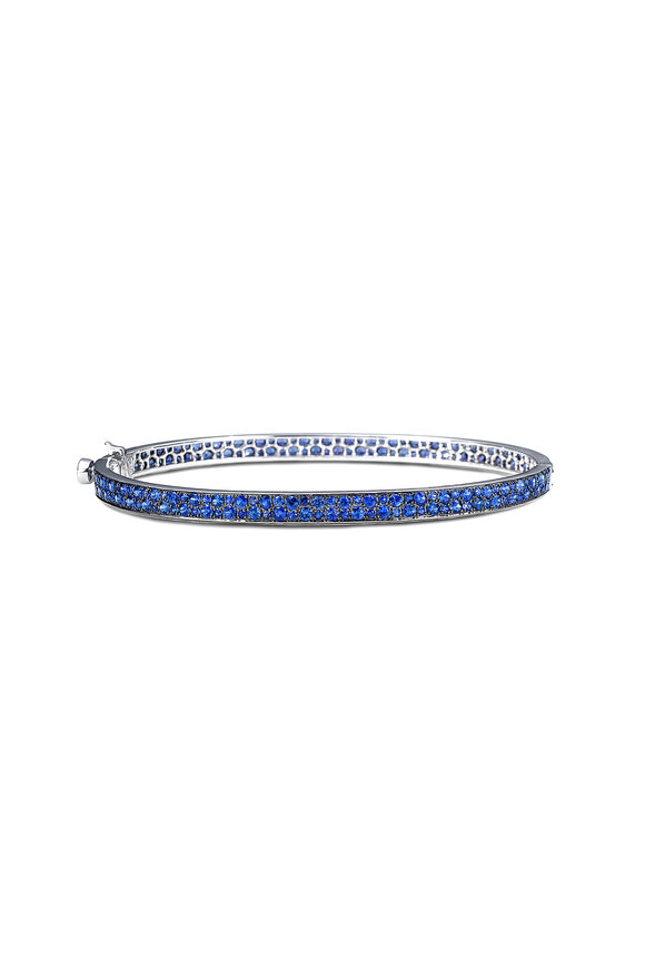 Nam Cho Two Row Pavé Sapphire Bangle - view 1