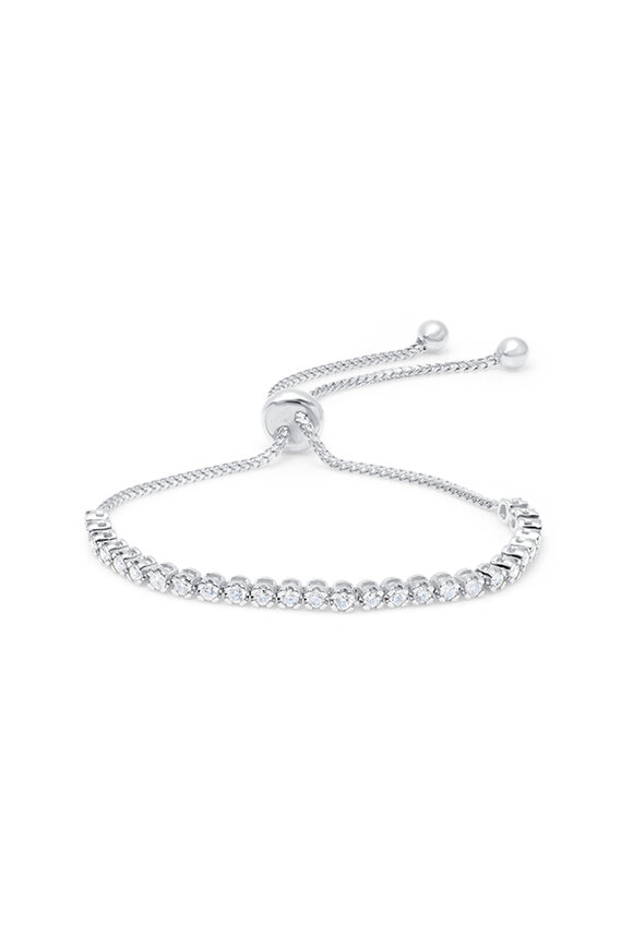 Graziela Gems 18k White Gold Diamond Bolo Bracelet