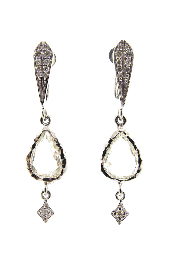 Loree Rodkin Pave & Bezel Diamond Drop Earrings