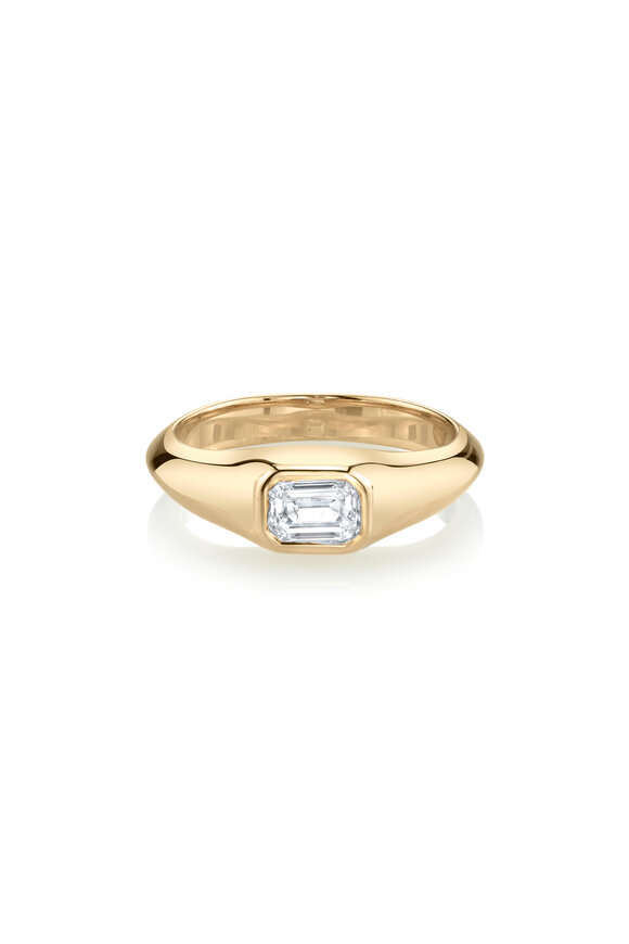 Lizzie Mandler - Emerald Cut Diamond Pinky Ring