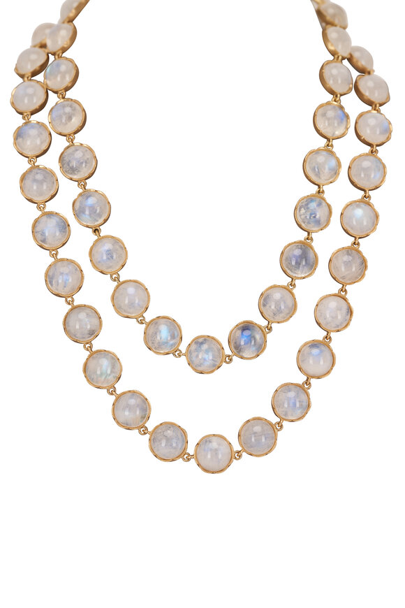 Irene Neuwirth Rainbow Cabochon Moonstone 34" Necklace