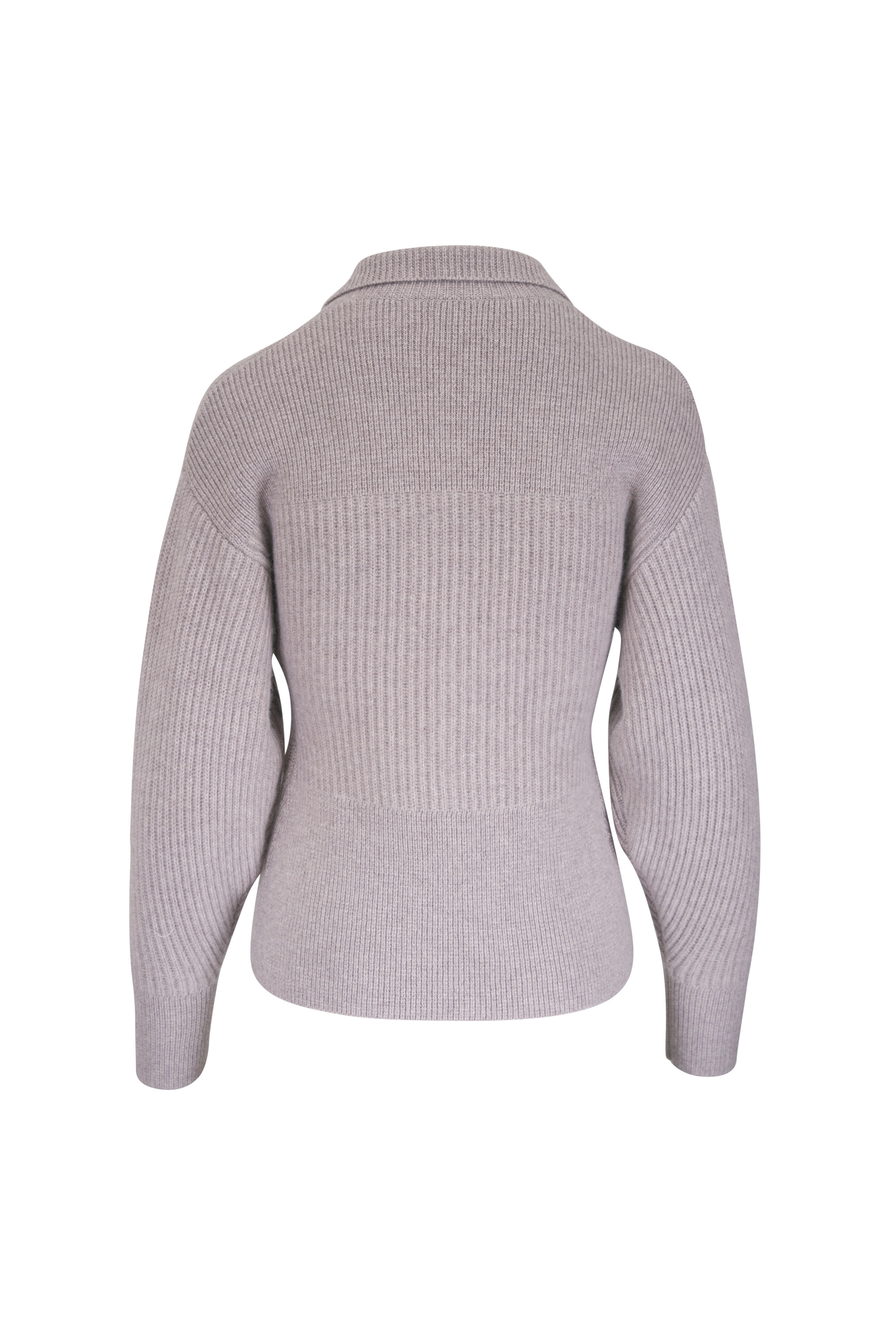 Le Kasha - Kalaru Taupe Cashmere Ribbed Cardigan - view 2