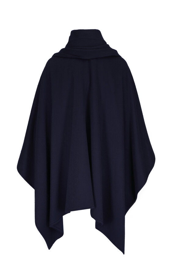 Loro Piana - Daisy Navy Cashmere Fringe Cape