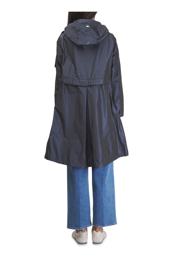 Herno Navy Blue Techno Taffeta Long Parka - view 4