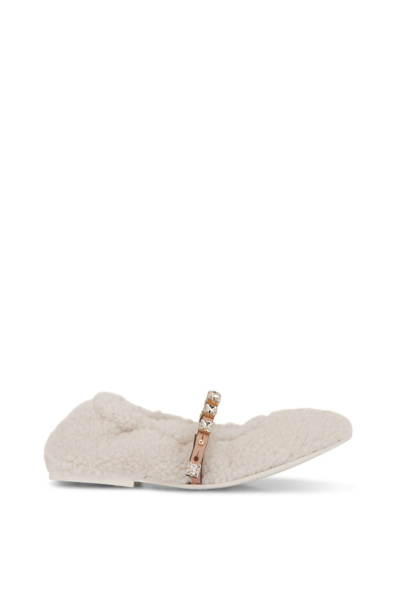 Dorothee Schumacher - Wild Softness Camlia White Shearling Flat