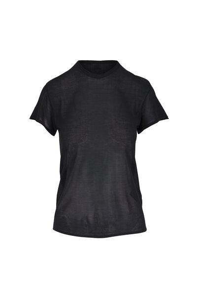 Totême - Black Curved Seam Cotton T-Shirt | Mitchell Stores
