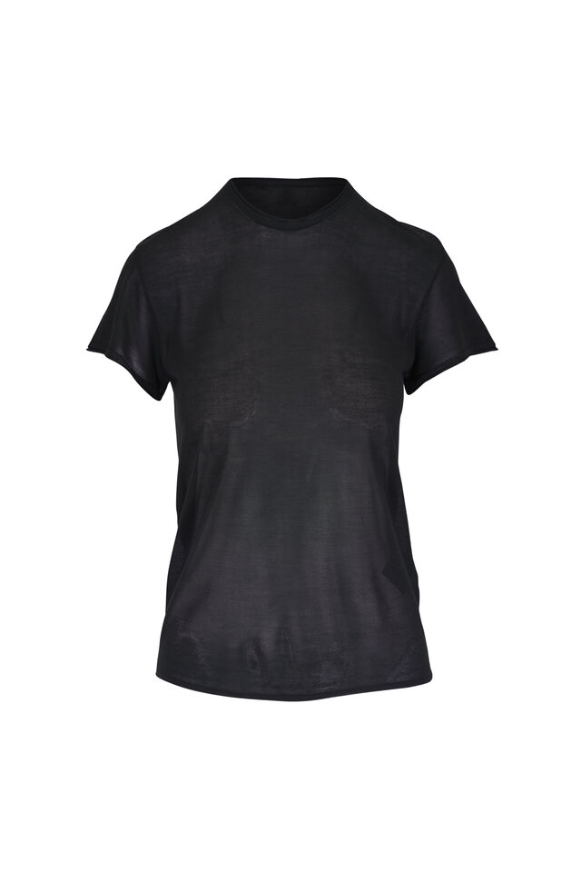 Tシャツ・カットソー TOTEME Woman T-Shirt Black 241WRT1459FB0094 001 Totême - Black Curved Seam Cotton T-Shirt | Mitchell Stores