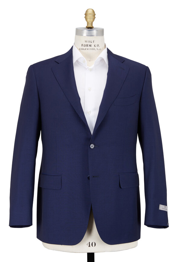 Canali - Solid Navy Blue Wool Sportcoat