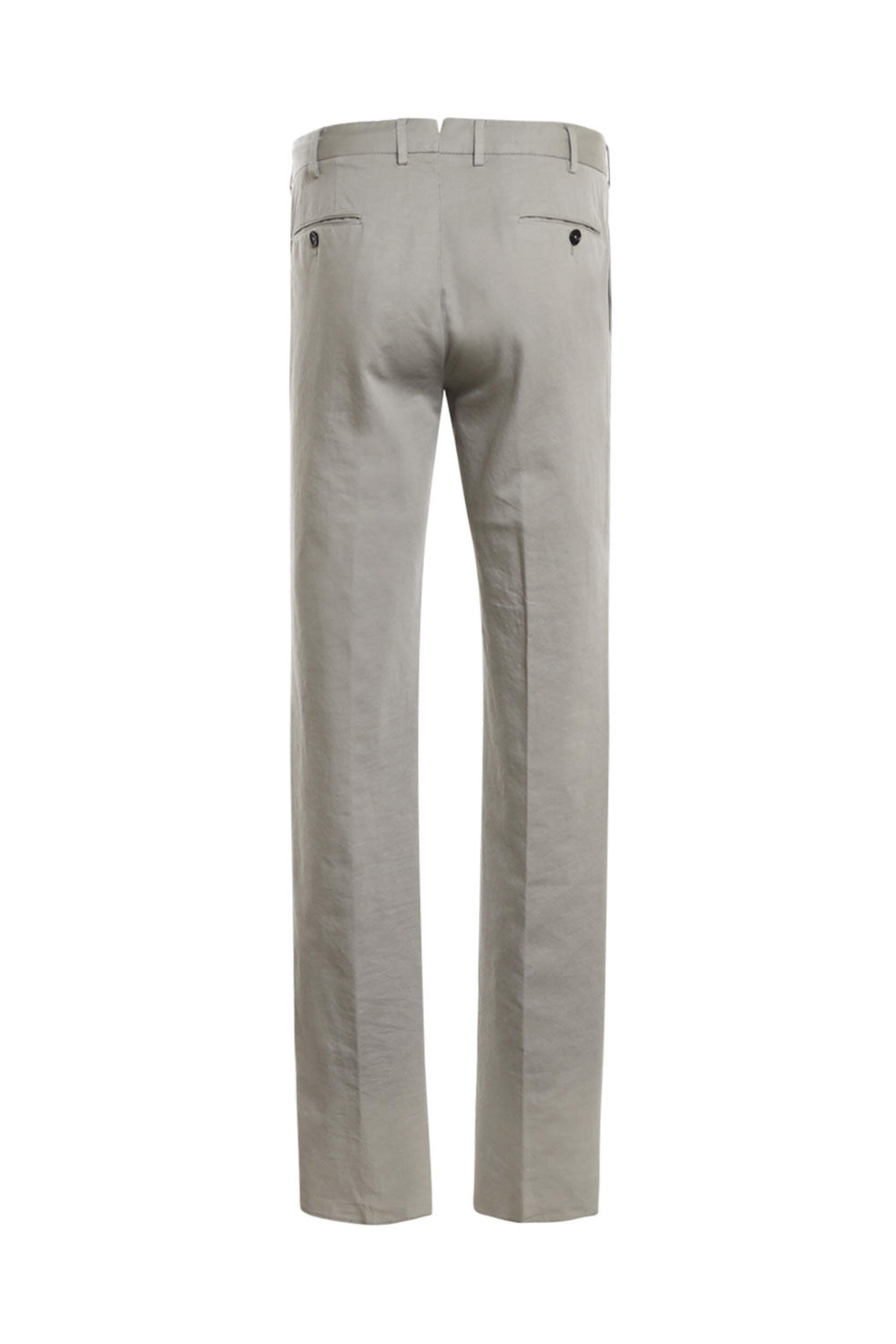 Zegna - Dark Tan Cotton & Linen Chino