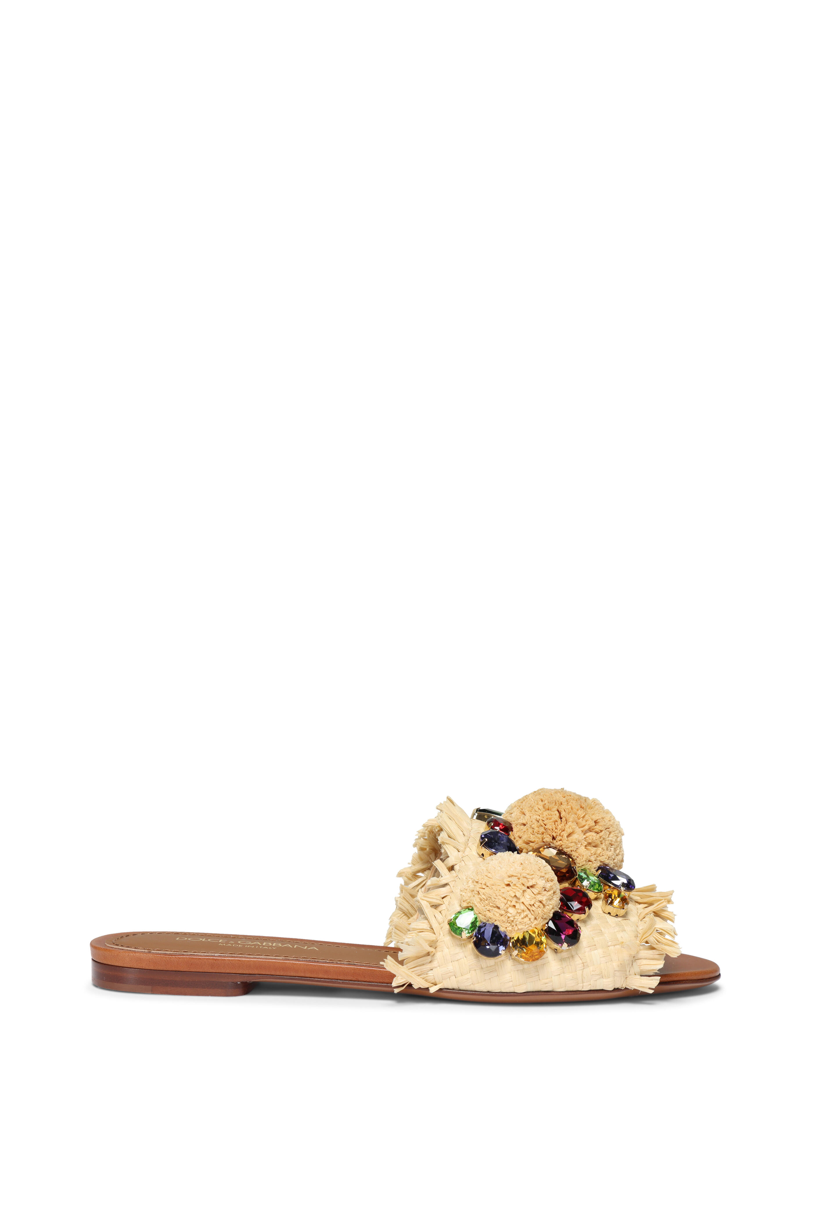 【関税込み】dolce & gabbana Raffia braid slides Dolce & Gabbana Raffia Braid Slides | italist