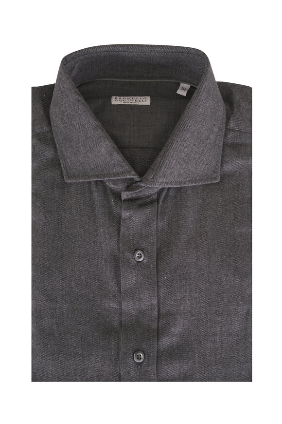 Brunello Cucinelli Charcoal Gray Sport Shirt - view 1