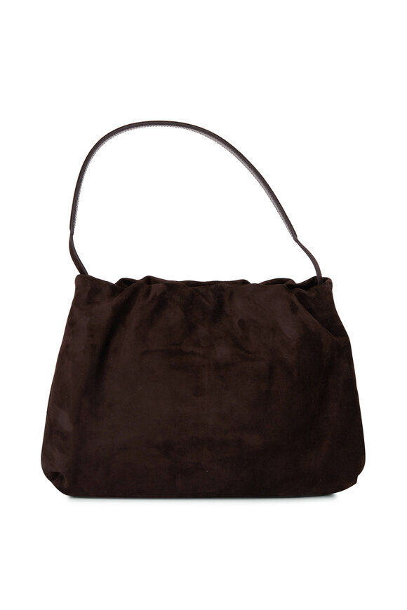 The Row - Bourse Ebony Suede Shoulder Bag