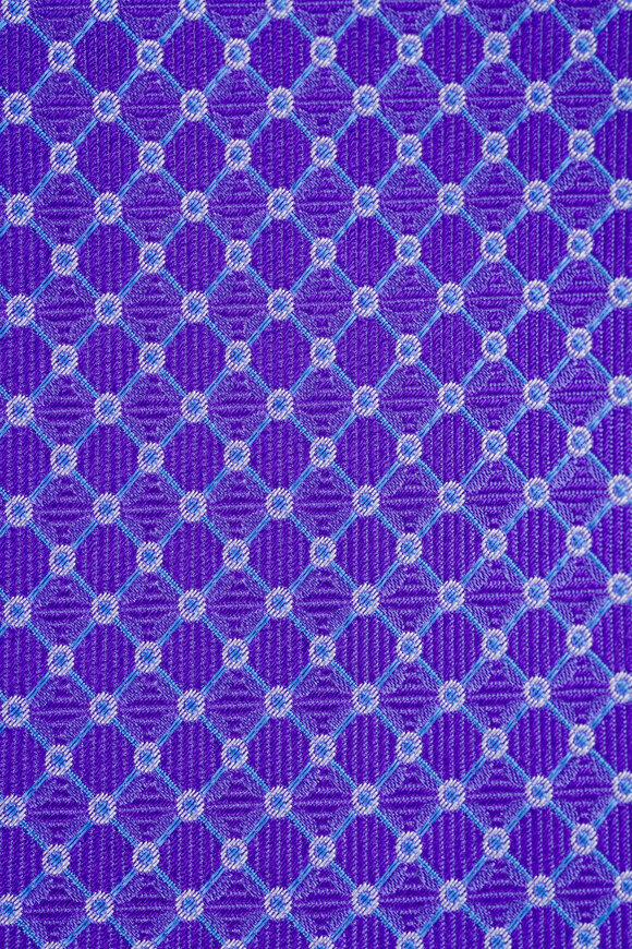 Eton Purple Geometric Woven Silk Necktie - view 2