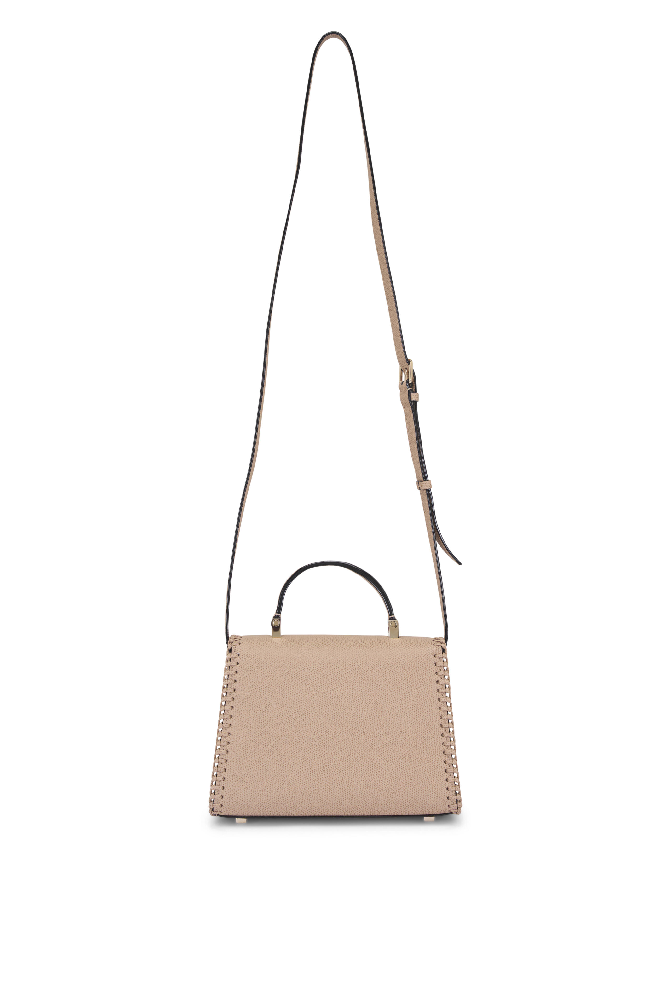 Valextra - Micro Iside Cashmere Beige Whipstitch Crossbody