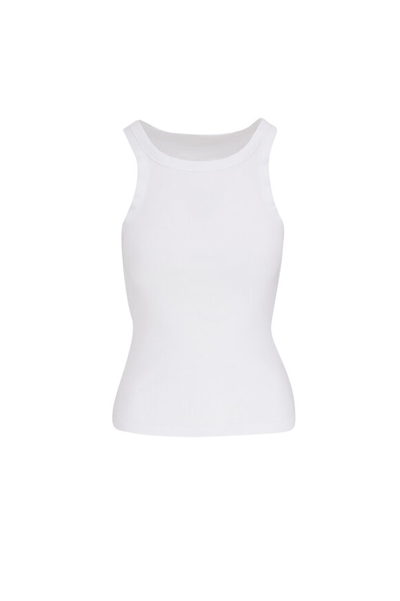 Nili Lotan - Jennifer White Ribbed Tank Top