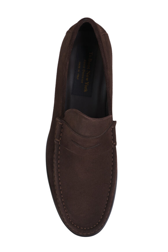 To Boot New York - Belfast Dark Brown Suede Penny Loafer