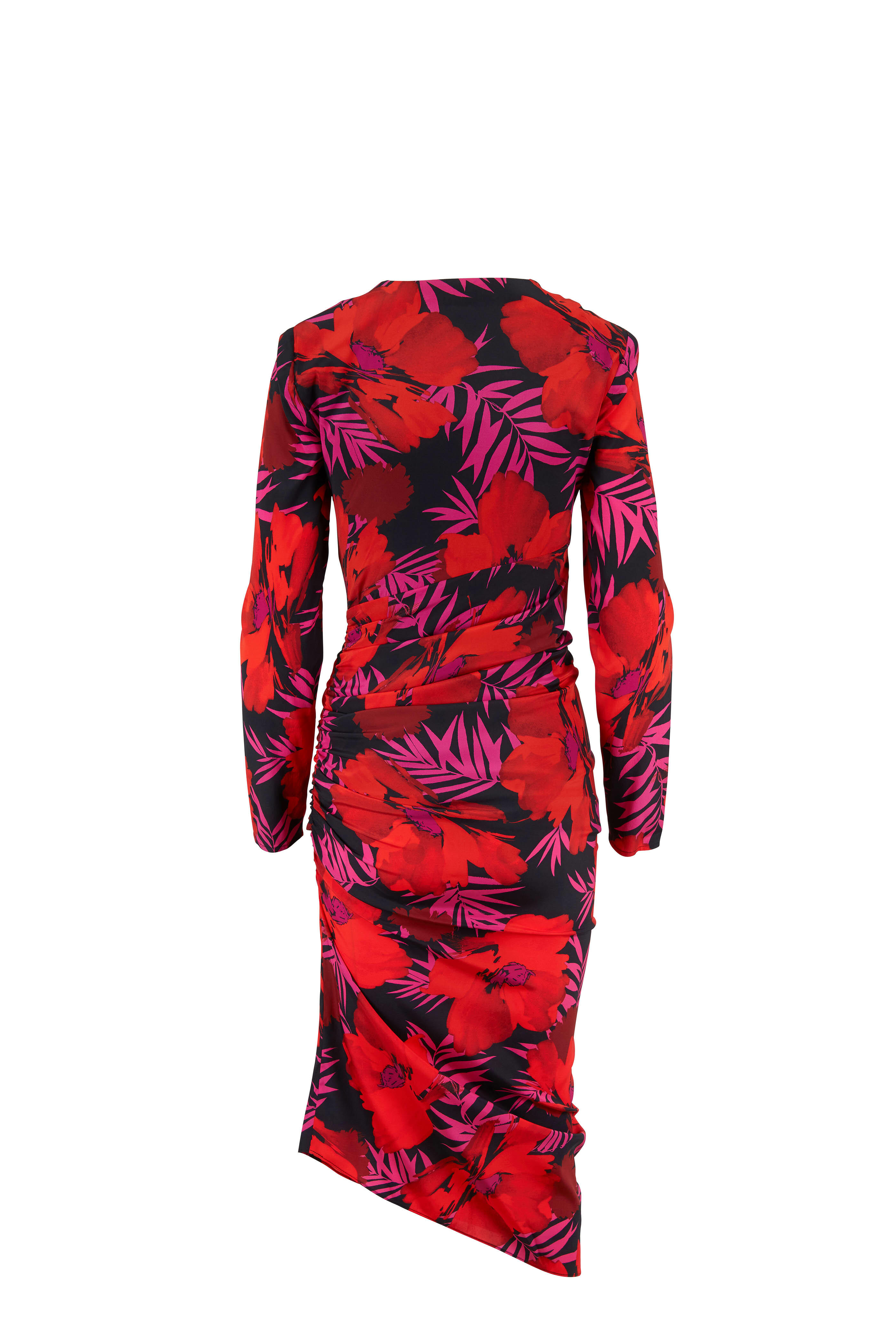Veronica Beard - Alvaro Poppy Multi V-Neck Long Sleeve Dress