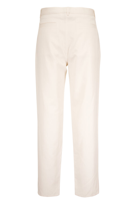 Brunello Cucinelli White Cotton & Linen Pleated Pant - view 2