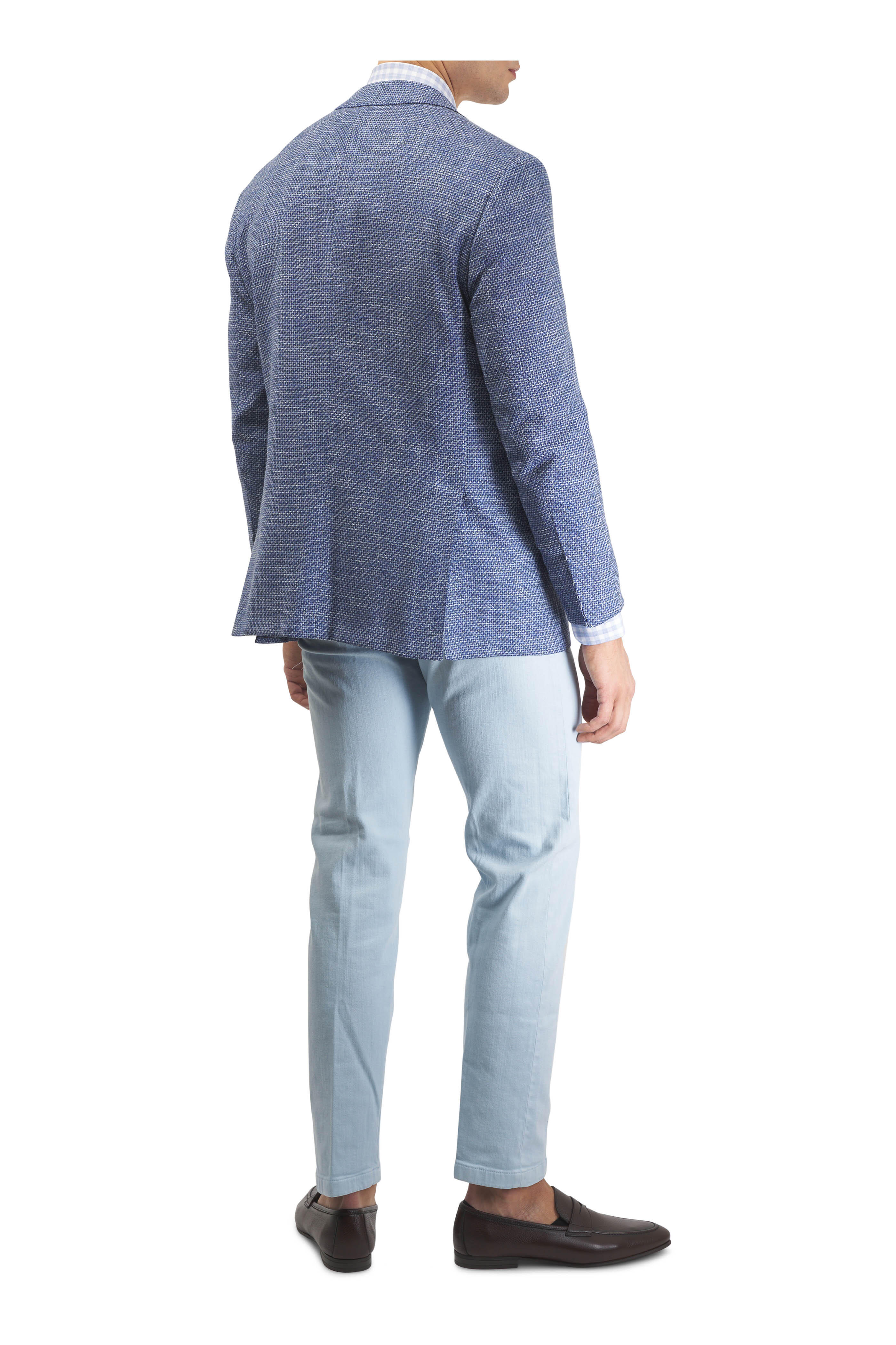 Kiton - Light Blue Stretch Cotton Denim Pant