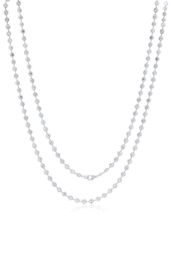 Diana M Jewels 18k White Gold Diamond Bezel Necklace - view 1