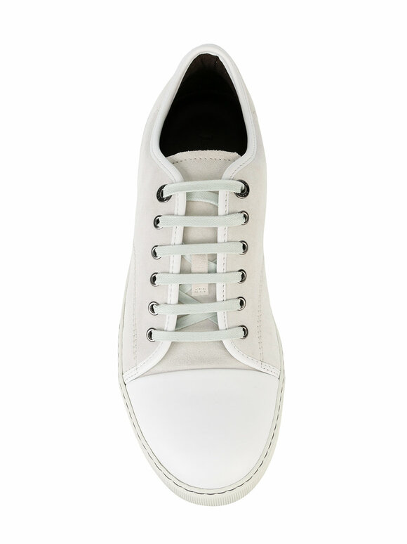 Lanvin - Light Gray Suede Cap-Toe Sneaker 