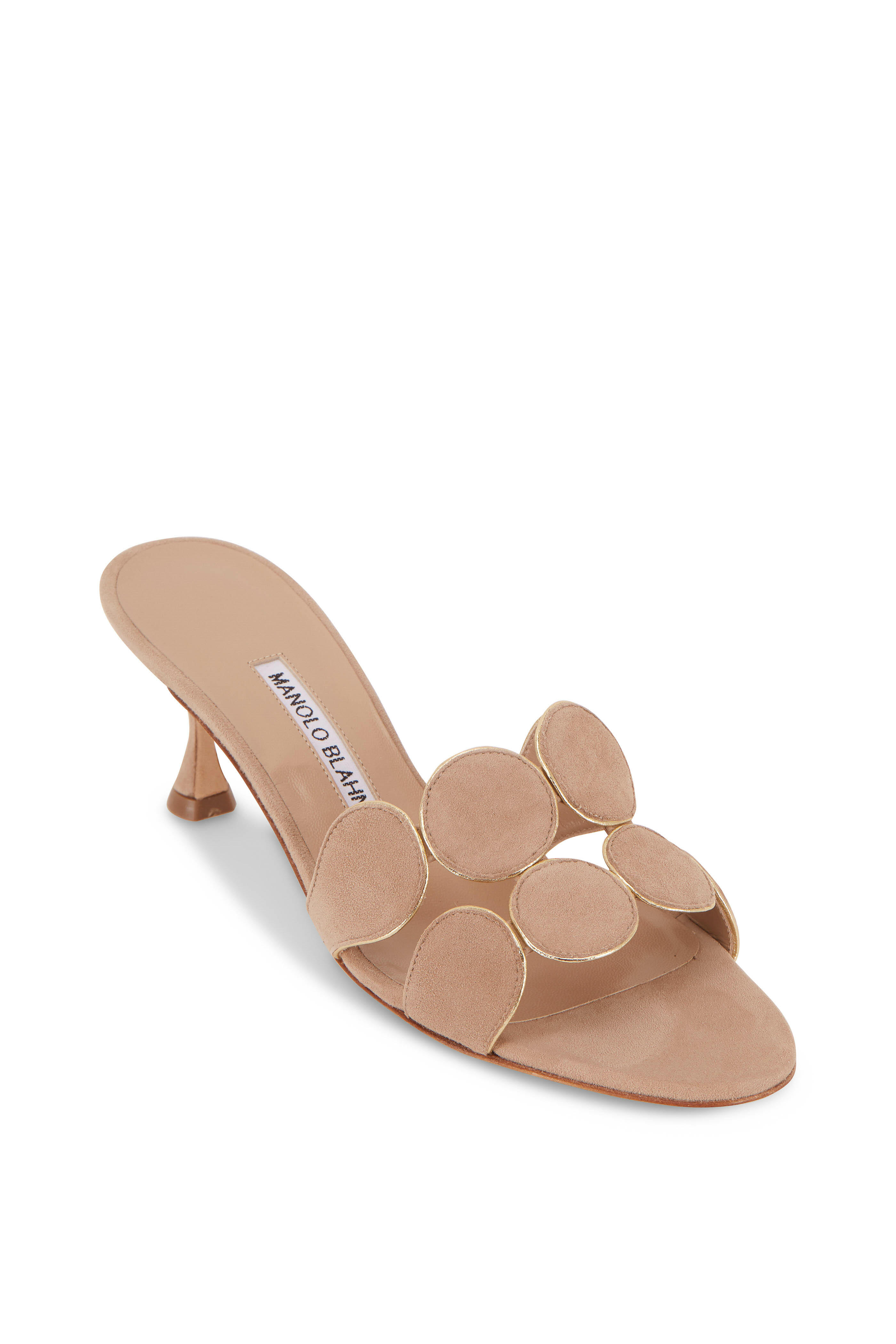 MANOLO BLAHNIK ベージュ ミュール ポインテッドトゥ