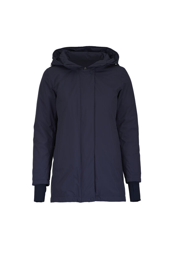 Herno Navy Two Layer Windstopper City Trench Coat