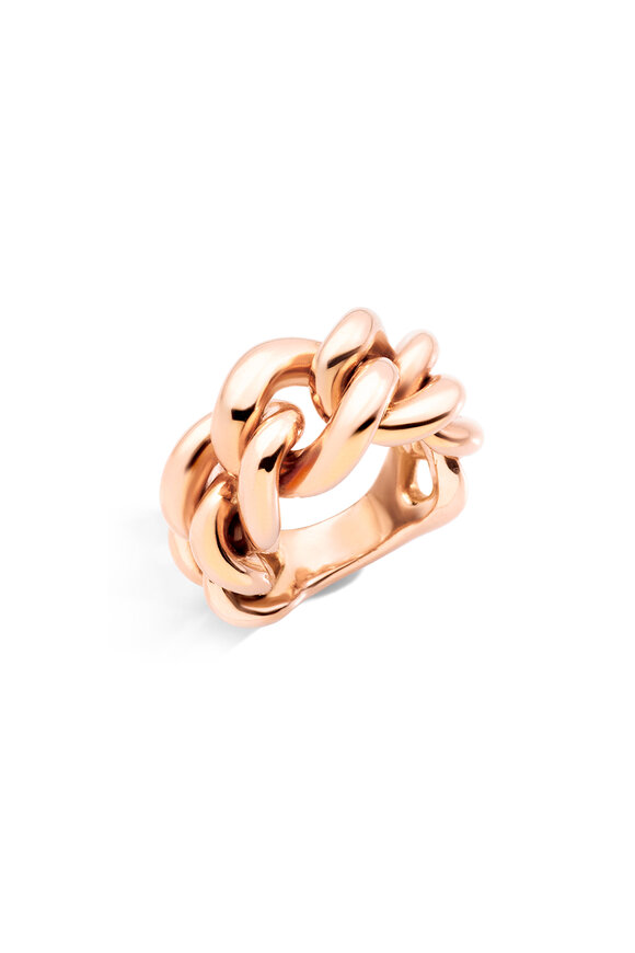 Pomellato Catene Voluptuous Rose Gold Link Ring 