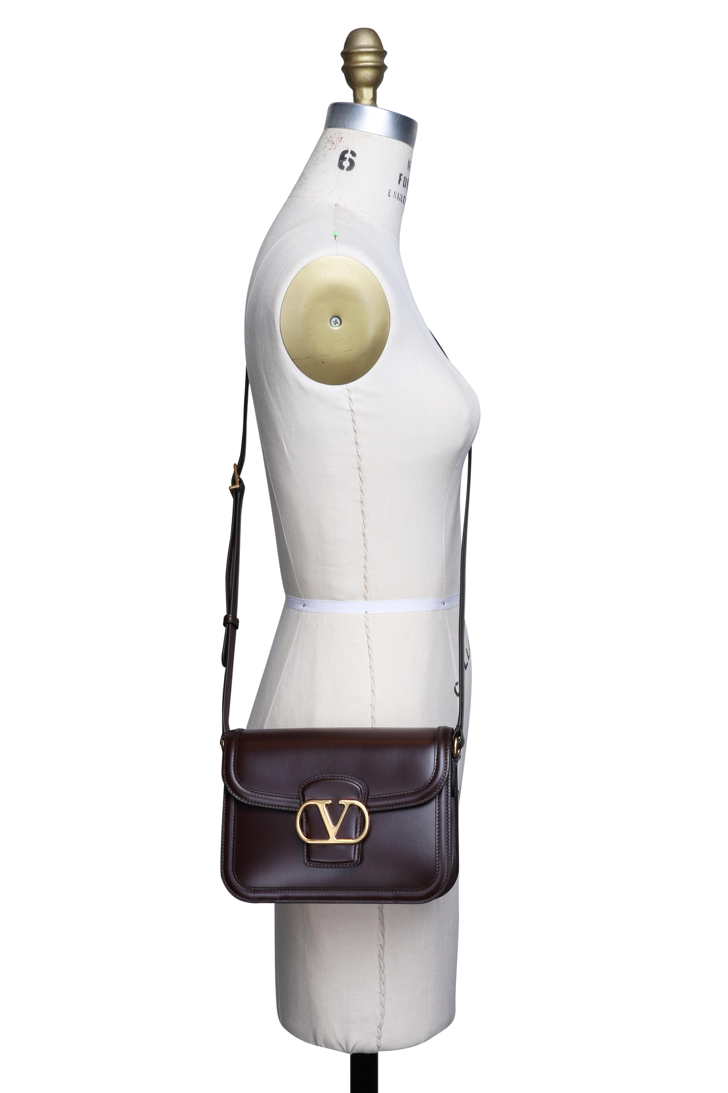 Valentino Garavani - 9TO5 Oak Brown Smooth Leather Shoulder Bag Valentino Garavani - 9TO5 Oak Brown Smooth Leather Shoulder Bag