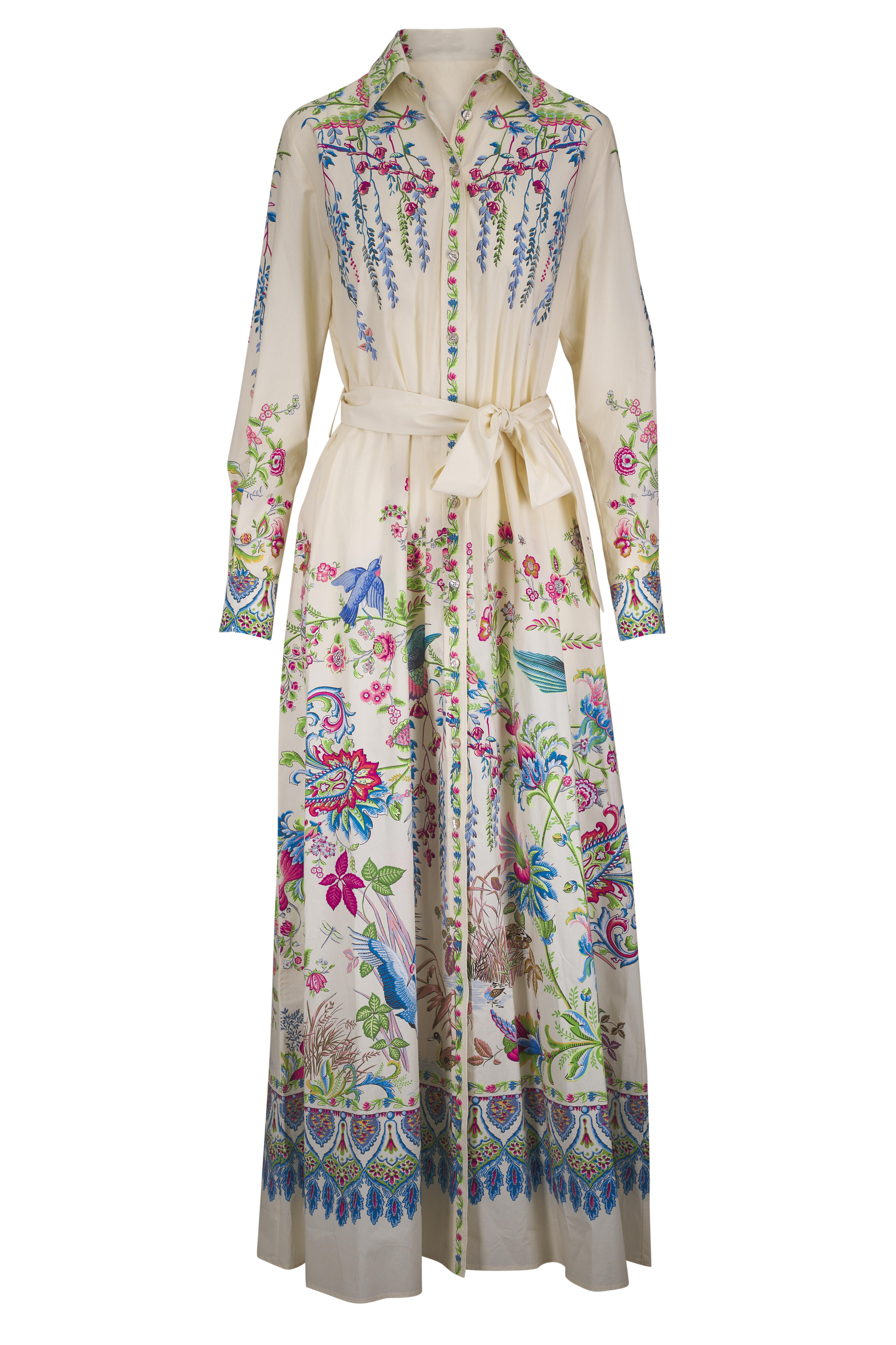 Etro - Off White Multi Floral Maxi Shirtdress