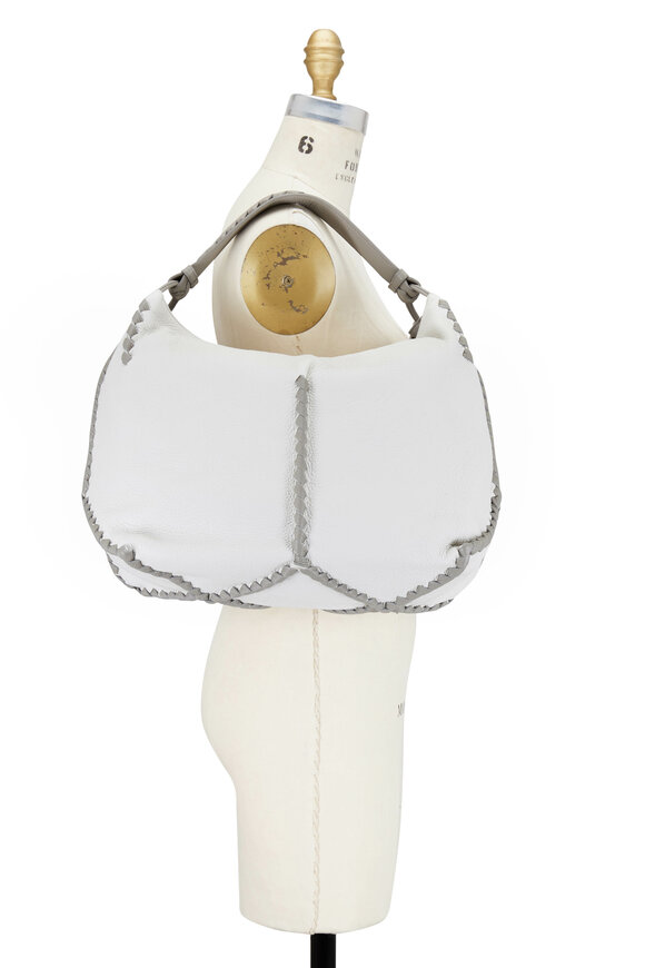 Bottega Veneta - Mist & Gray Cervo Leather Braided Detail Hobo Bag