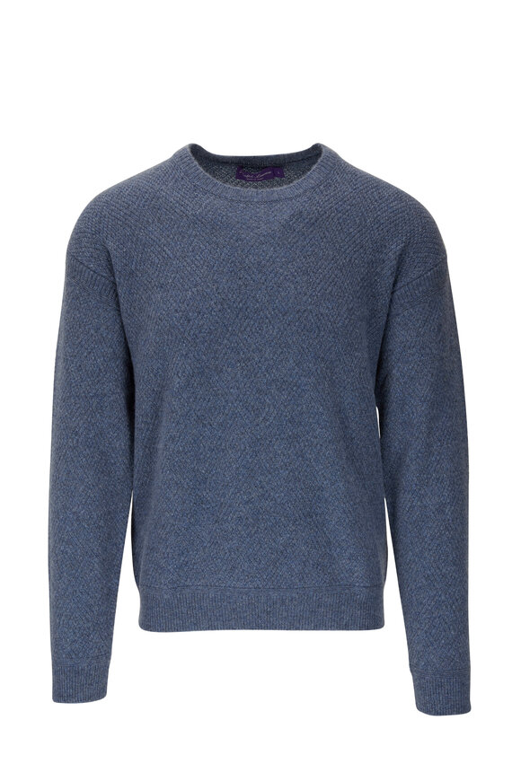 Ralph Lauren Purple Label - Blue Cashmere Crewneck Pullover