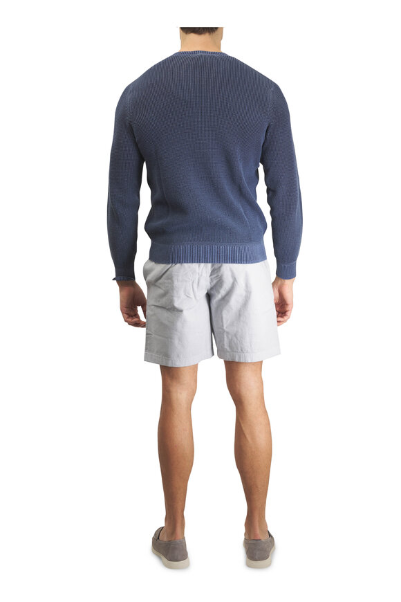 Faherty Brand Sunwashed Blue Nights Cotton Crewneck Sweater - view 3