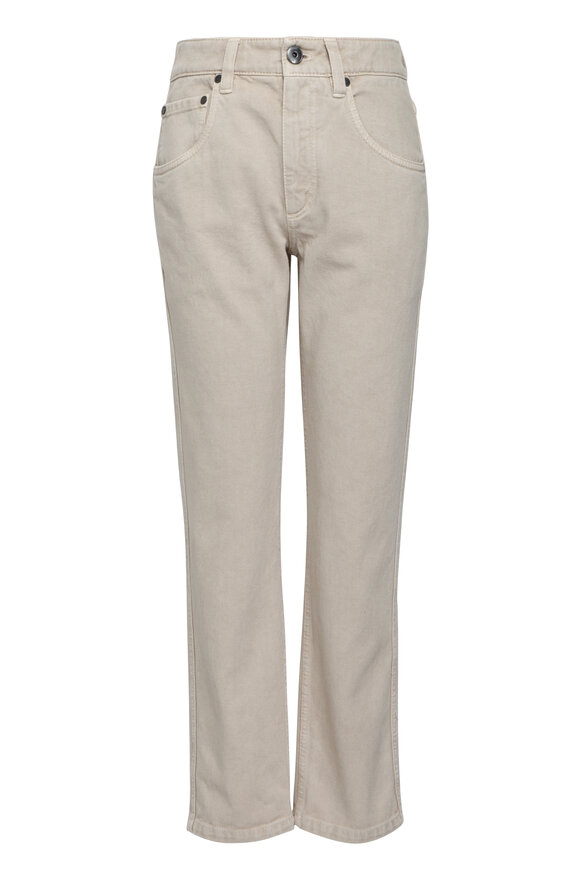 BRUNELLO CUCINELLI パンツ/ Brunello Cucinelli - Brown Stretch Cotton Flat Front Pant