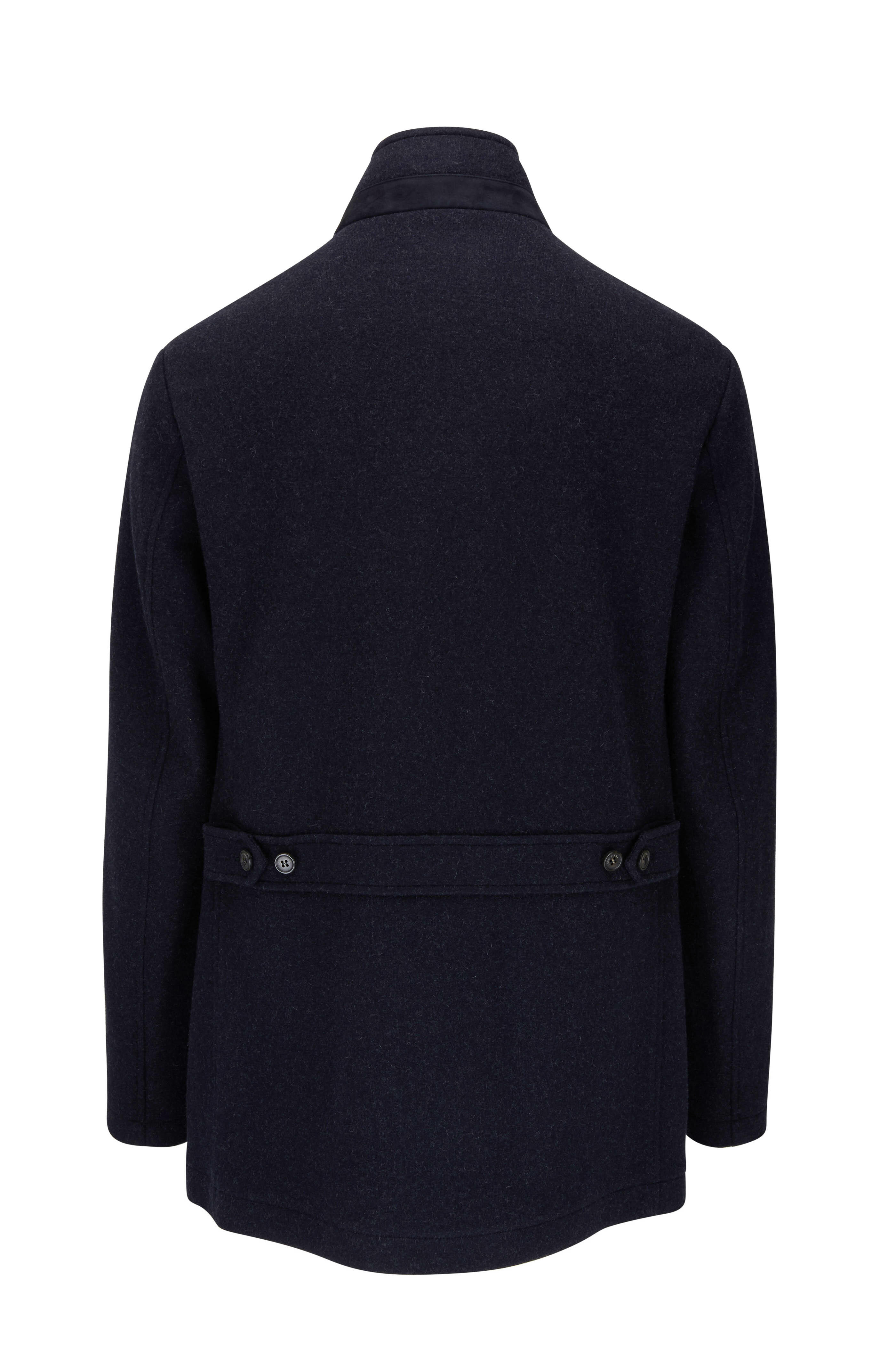 Loro Piana - Voyager Navy Cashmere Coat | Mitchell Stores