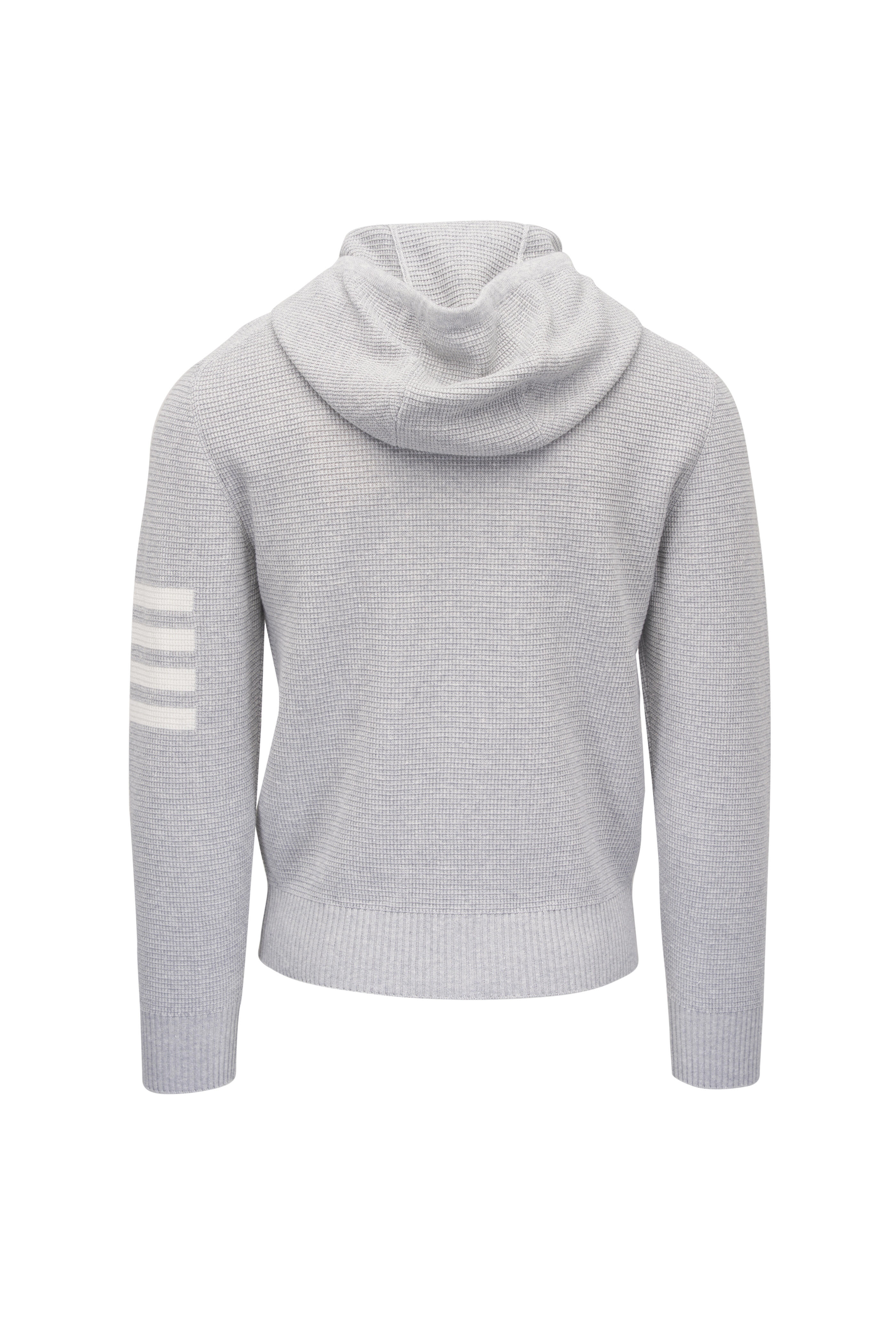 Thom Browne - Light Gray Linen & Cotton Full Zip Hoodie