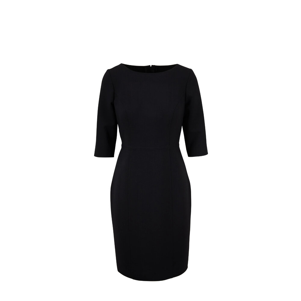 Carolina Herrera - Black Three-Quarter Sleeve Sheath Dress