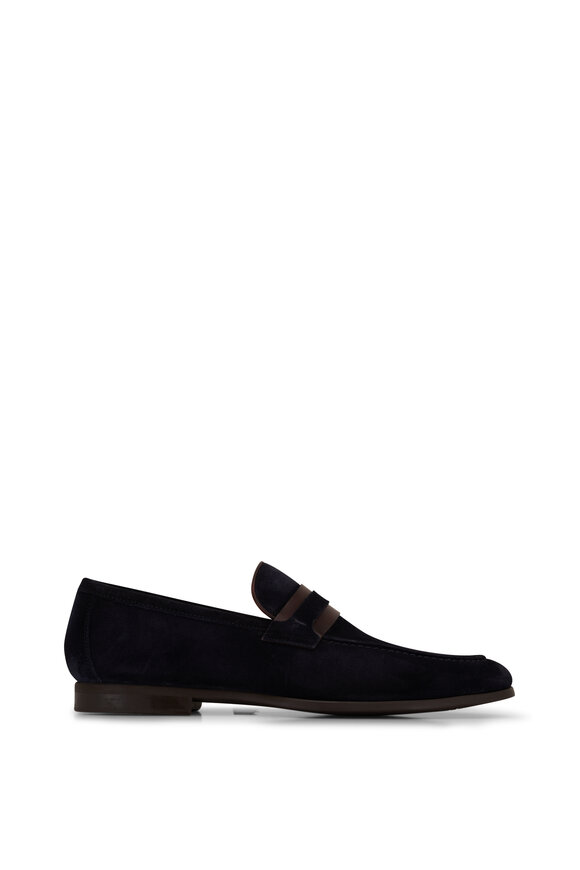 Magnanni - Daniel Navy Suede & Brown Leather Loafer