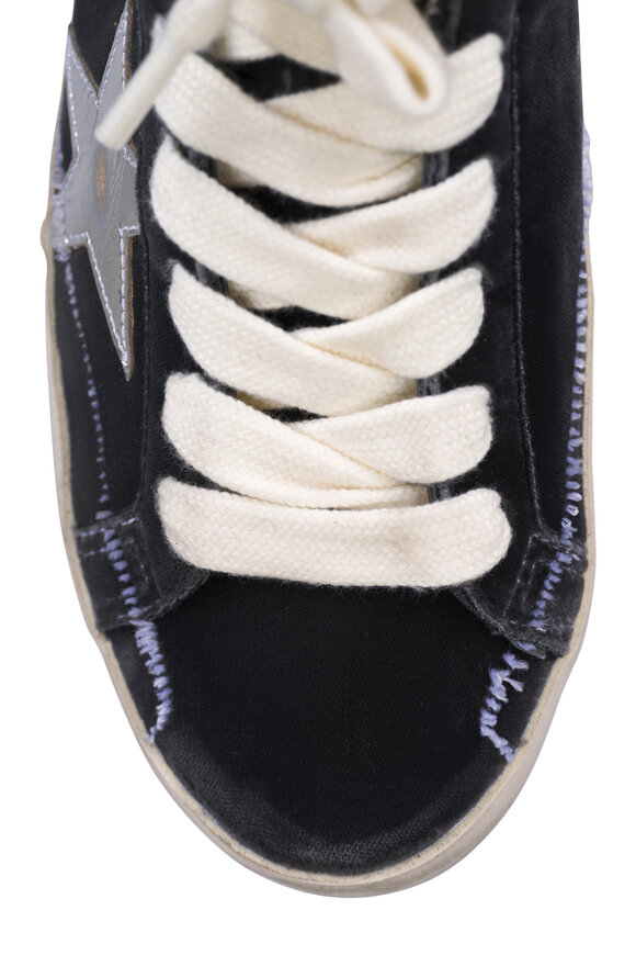Golden Goose Super Star Dark Gray & Silver Velvet Sneaker - view 4