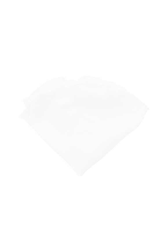 Edward Armah Solid White Silk Pocket Circle