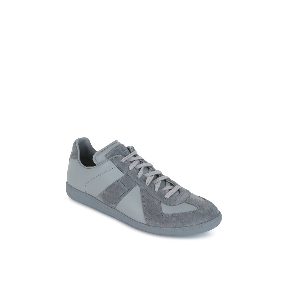 Maison Margiela - Replica Gray Leather & Suede Lace-Up Sneaker