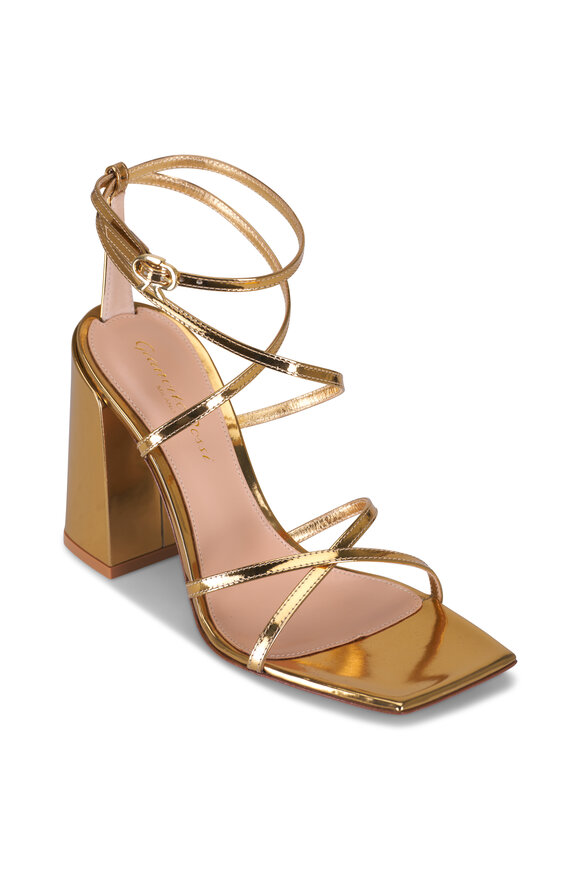 Gianvito Rossi - Ludovica Metal Mekong Gold Sandal, 95mm